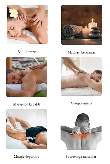 Diferentes masajes relajantes o terapéuticos